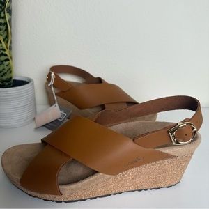 Birkenstock Papillio Samira Ginger Brown Heeled Sandal Wedge 42 11 Women 9 Men